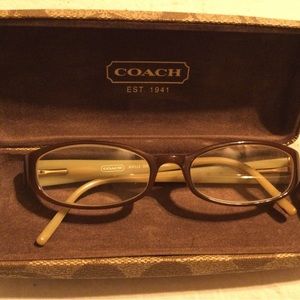 Coach prescription glasses and case.
